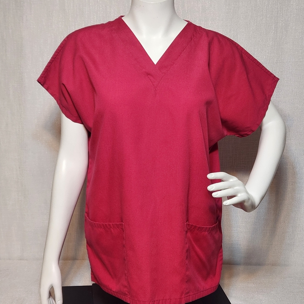 Simply Basic Scrubs Top Vibrant Pink Medium
